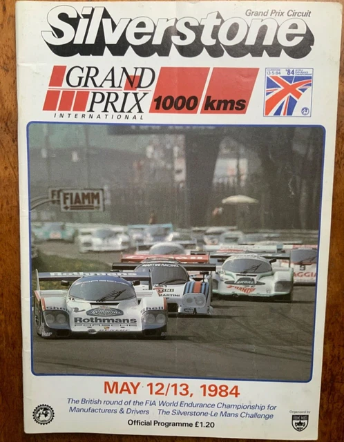 1984 1000 km gara programma Silverstone. Porsche