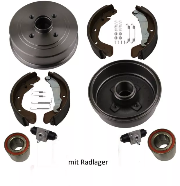 Opel Corsa C Bremstrommel Bremsen KIT mit Radlager HINTEN