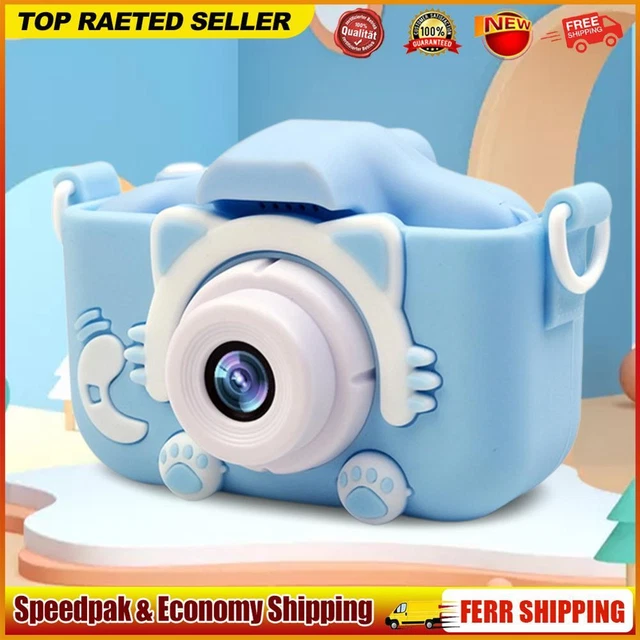 Cute Camcorder 1080P Digital Video Camera Portable Gifts for Kids (Blue)