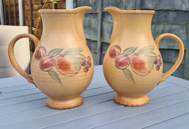 Large Pair Vintage Hornsea YEOVIL Reproduction Water Jug Ewer 24 CM High VGC