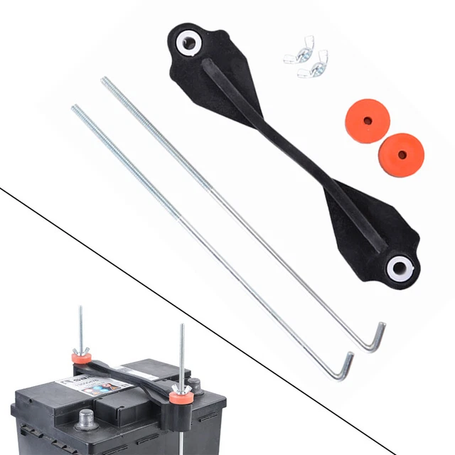 US Car Truck Van Rubber Battery Holder Clamp Bracket Bolt Tie Hold Down Tool Set