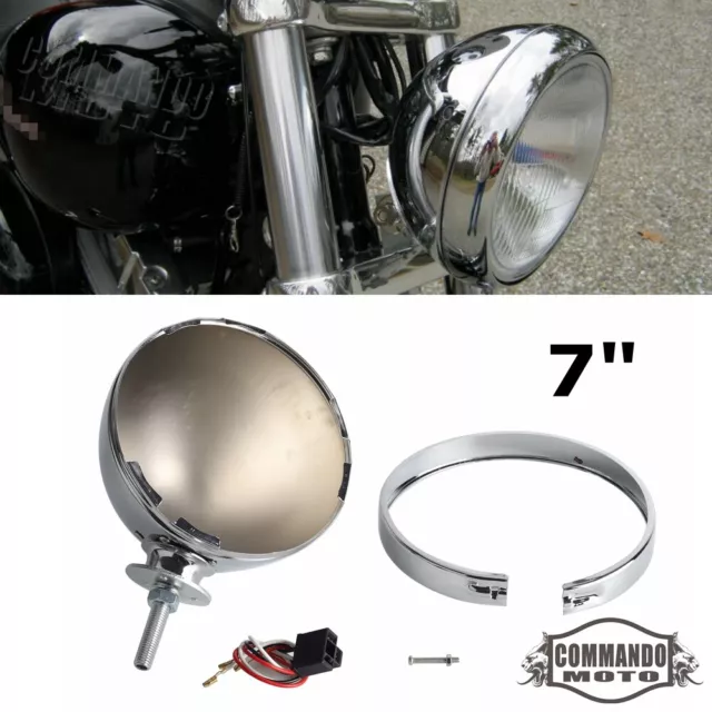 7" Dietz Style Headlight Bucket Housing For Harley Bobber Chopper Cafe Racer