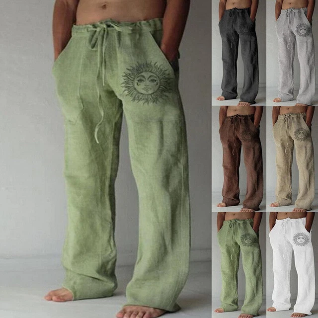 Mens baggy cotton trousers uk outlet