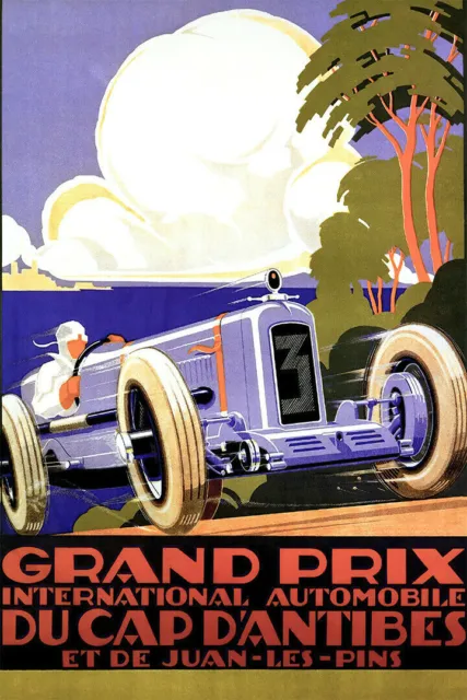 366830 Antibes International Automobile Car Race Grand Prix Art Poster Plakat