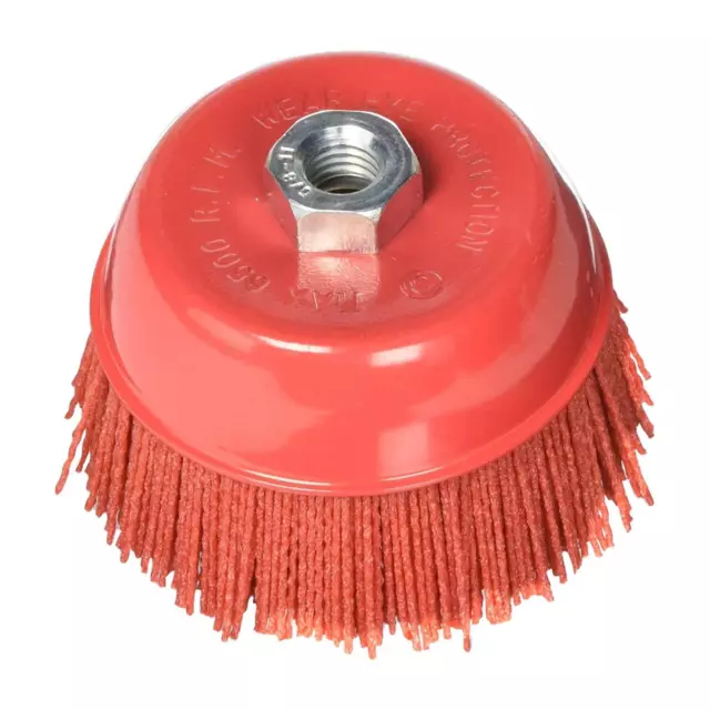 Abrasive 180 Grit Nylon Bristle Cup Brush - 4 Inch - Safe for Use on Metal Wo...