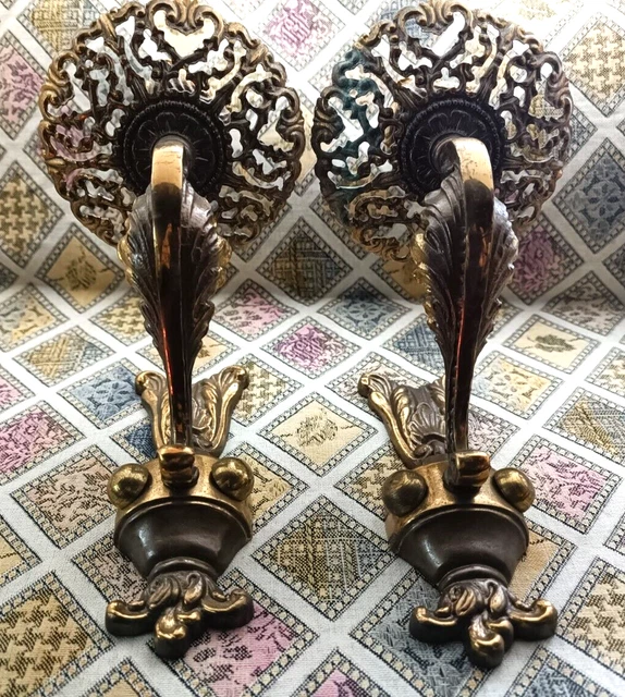Vintage Fine 800 Primi 900 Coppia Di Applique In Rame-Cm 20-Eleganti Molto Belli