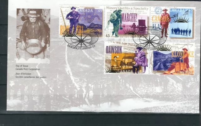 Canada SC # 1606a-e Yukon Gold Rush Centenary FDC  . Canada