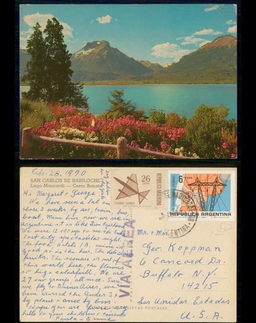 AK PPC Argentinien 🇦🇷 S. Carlos de Bariloche Lago Mascardi Cerro Bonete 1970