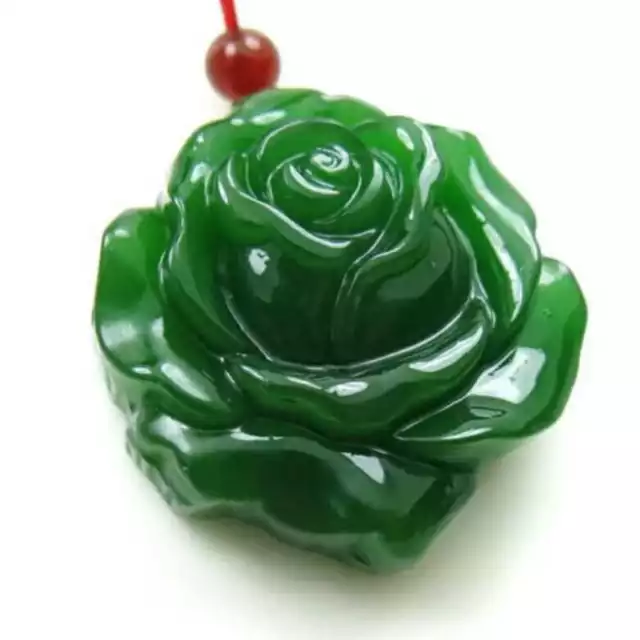 Exquisite Natural Green jade chalcedony Flower pendant Zodiac Pendants Keychain