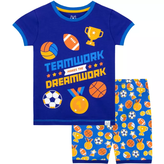 Sports Pyjamas Kids Boys 6 7 8 9 10 11 12 13 Years  PJs Short Nightwear Blue