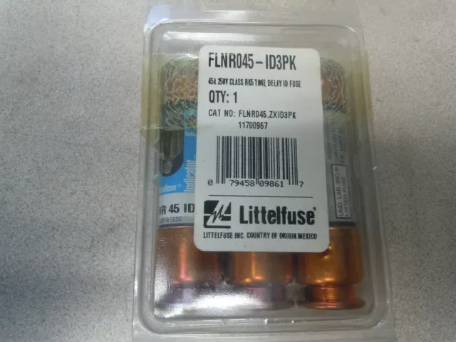 Littlelfuse FLNR045 ID3PK (45A) 250V Fusetron Dual Element Time Delay Fuse (3pk)