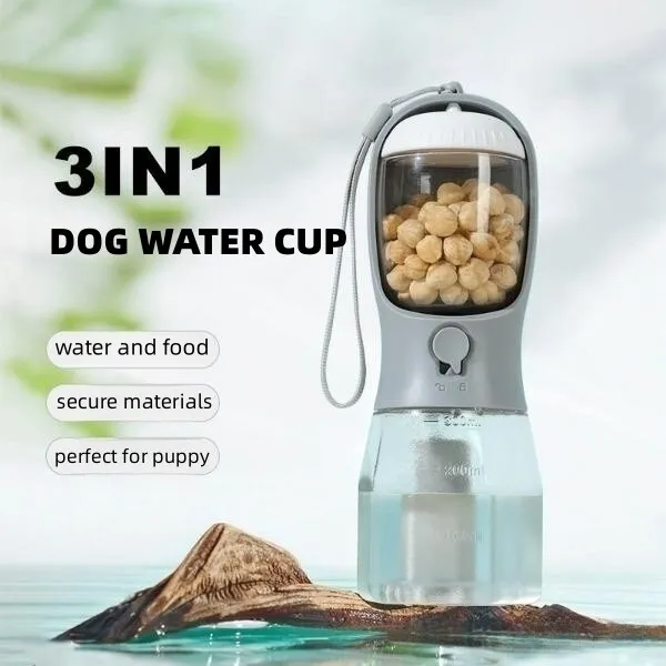 3 in 1 Dog Water Cup Drinking Food Garbage Bag  Portable Small Pet Cups