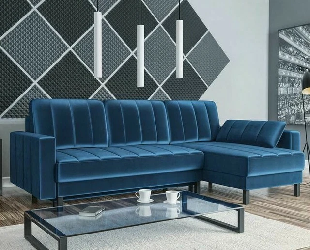 LSHAPED CORNER SOFA Bed with Storage Container Sleep Function New