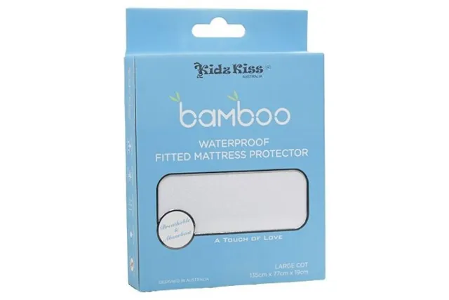 Bamboo Waterproof Fitted Mattress Protector - Large Cot