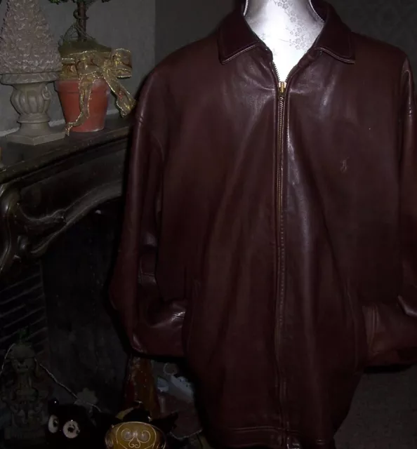 Ralph Lauren blouson / veste cuir agneau plonge XL luxe