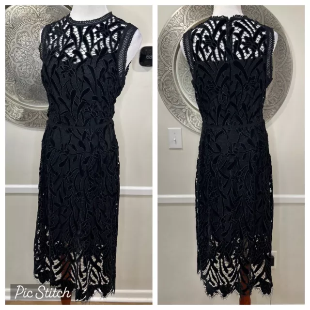 Shoshanna MIDNIGHT Black Sleeveless lace Dress- Size 10