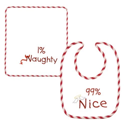 Holiday Baby Bib con tela de eructo 99% bonito 1% travieso juego de 2 piezas
