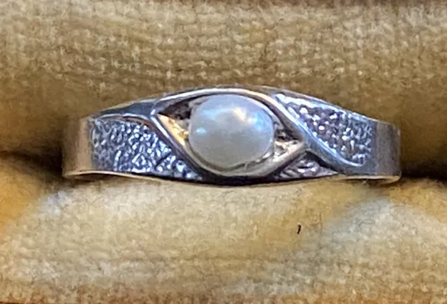 Hübscher alter  925er Sterling Silber Ring mit Perle  Gr.:58