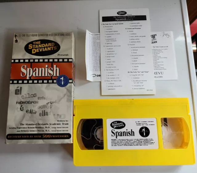 THE STANDARD DEVIANTS Spanish 1 VHS Used VCR Video Tape Educational 7.