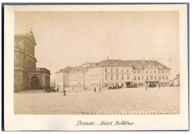 Allemagne, Dresde, Hôtel Belvedere  Vintage albumen print.  Tirage albuminé