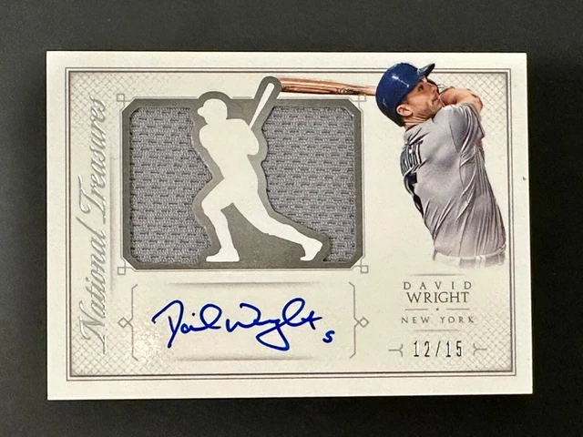 2015 National Treasures - DAVID WRIGHT - Autograph - Game Worn Jersey - # /15