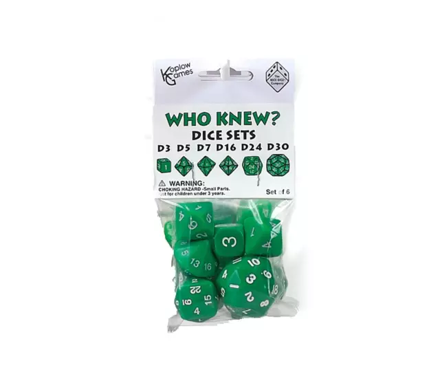 Koplow Games Green Special Who Knew 6 Dice Set (US IMPORT)