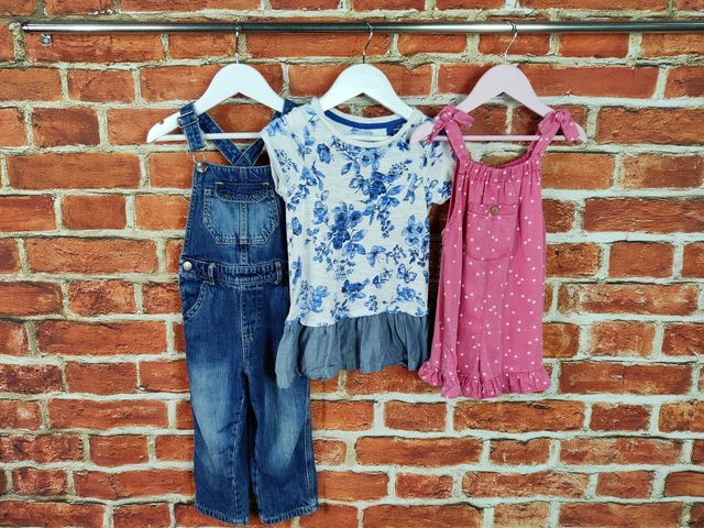 GIRLS BUNDLE AGE 2-3 YEARS NEXT ZARA etc DENIM DUNGAREESB DRESS PLAYSUIT 98CM
