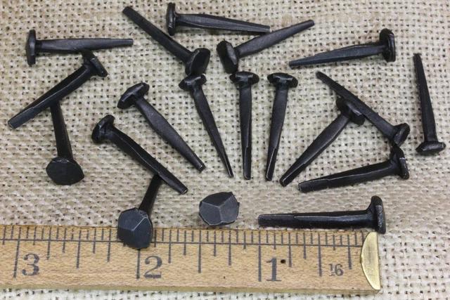 1" Rose head 20 nails square wrought iron vintage rustic Decorative historic