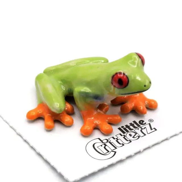 Little Critterz Frog Red-Eyed Tree Frog "Clinger" - Miniature Porcelain Figurine