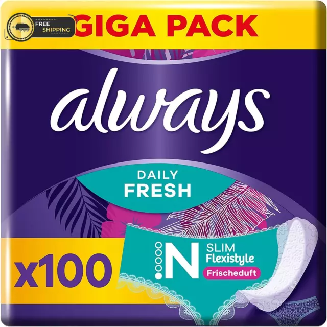Always Dailies Slipeinlagen Damen Slim Fresh Normal (100 Binden), Giga Pack, Mit