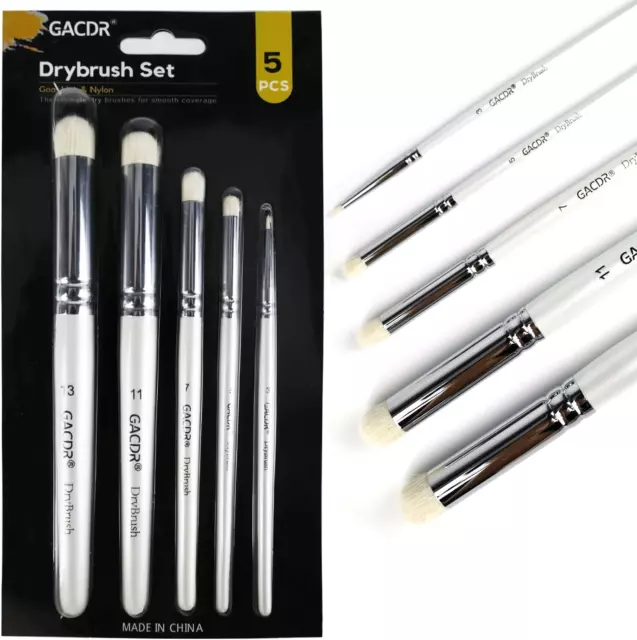 Dry Brush Pinsel Set, 5 Größen Professioneller Trockenpinsel Für Modellbau Drybr