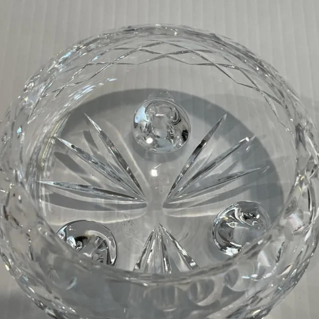 Crystal Diamond Cut 3 Footed Small Bowl Trinket Ornament 6cm Tall 20cm Diameter 3