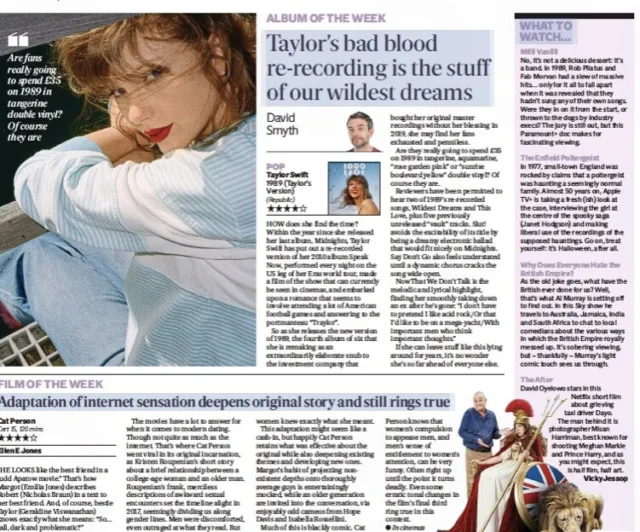 Taylor Swift 1989 New Album Review Release New Version Article UK Clipping