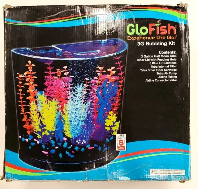 GloFish Aquarium Fish Tank LED Lighting 3 Gallon - New Damaged Box