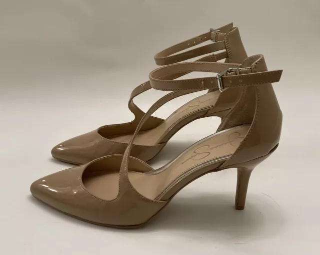 Jessica Simpson Women’s High Heel Shoes Tan Ankle Strap Pointed Toe Size 8.5