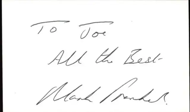 MARK FRANKEL d. 1996 KINDRED: THE EMBRACED Signed 3"x5" Index Card ID: 7666
