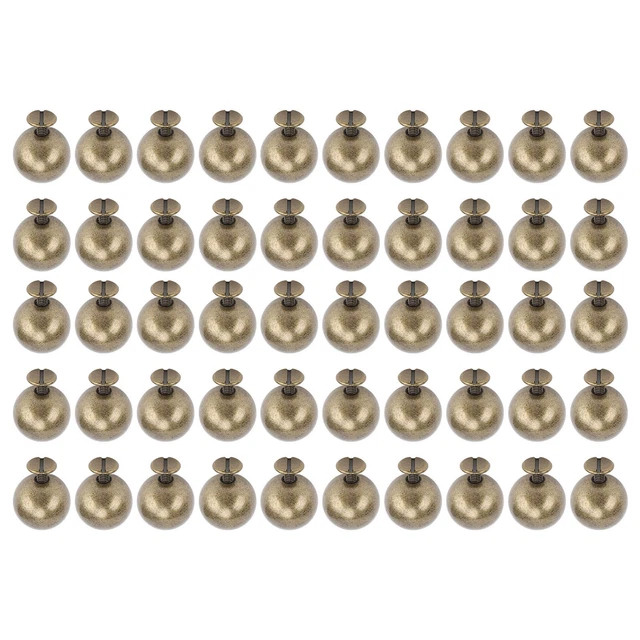 Spherecal Rivet .50 SETS RIVETS And Studs 15mm Spherical Rivet Solid Metal Round Beads ...