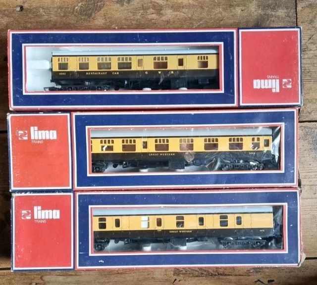 LIMA 3 TRAIN Carriages GWR all Boxed Never Used £52.70 - PicClick UK