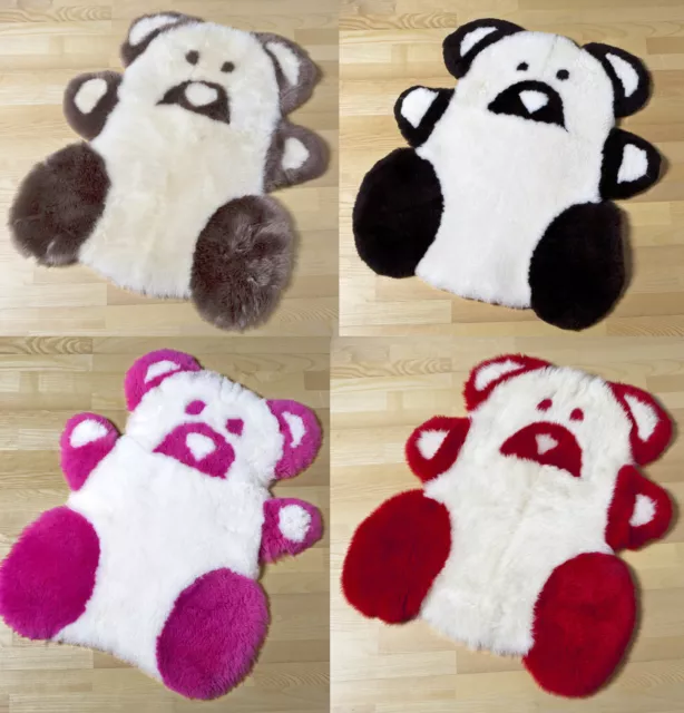 Soft Fluffy Teddy Bear Natural Sheepskin Rug Mat Baby Nursery Kids Room Panda