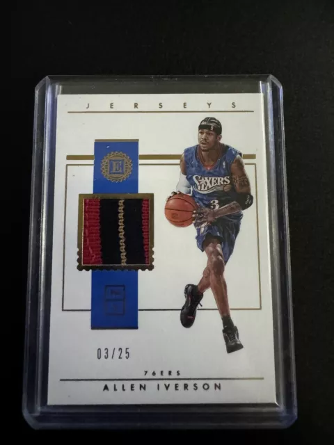 2018-19 Panini Encased Allen Iverson Jerseys Match GU Jersey Patch #03/25 76ers