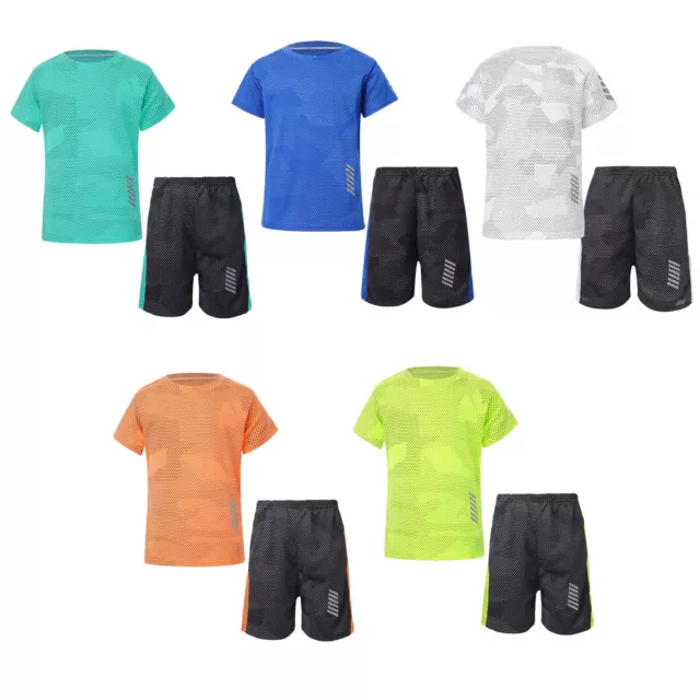 Boys Sports Training Uniforms Athletic Football Soccer Jersey Shirts and Shorts 2