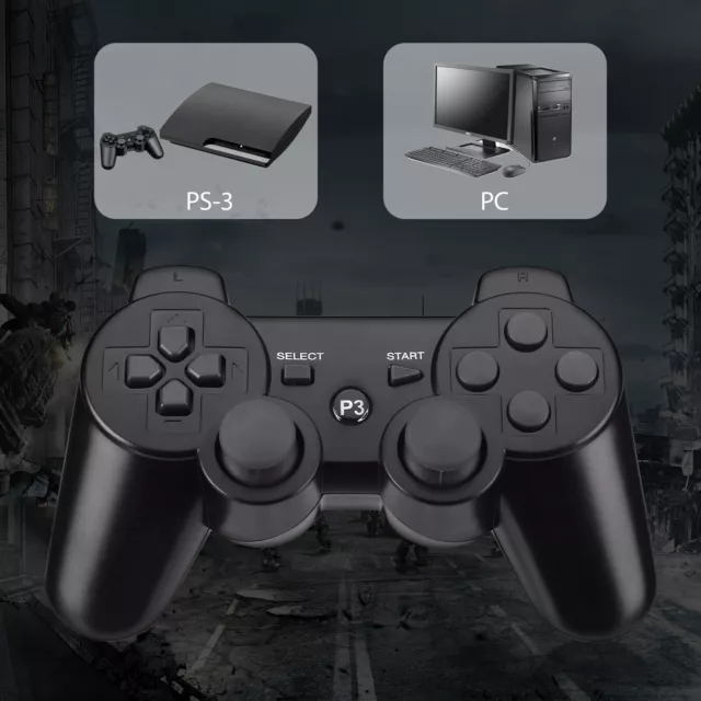 2 Stück Wireless Bluetooth Double-Shock-Controller Gamepad für PS3 PlayStation 3