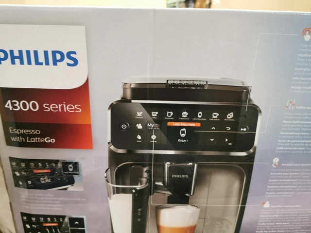 Philips 4300 Serie Ep4346/70 Kaffeevollautomat 8 Kaffeespezialitäten PHILIPS 4300 SERIE EP4346/70 Kaffeevollautomat, 8 Kaffeespezialitäten