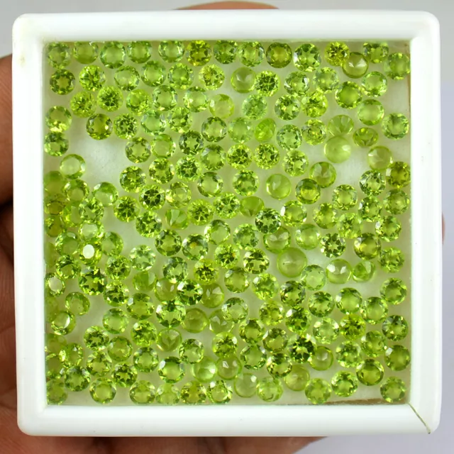 Top Luster 50 Karat/185Pc Natürlich Peridot Rund Schliff Edelstein Großhandel