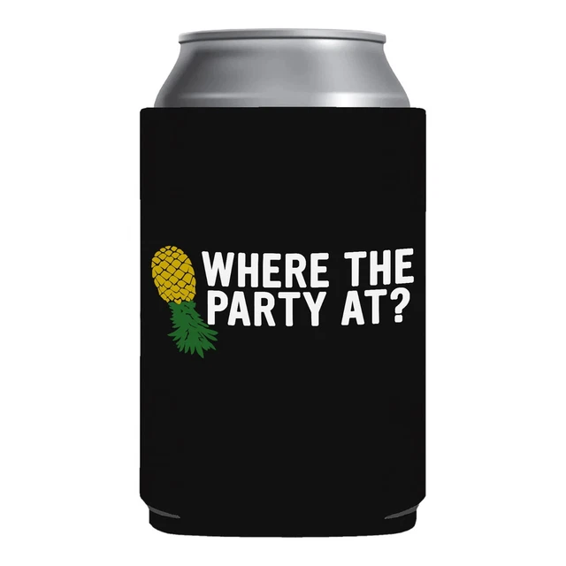 Funny Beer Koozie Upside Down Pineapple swingers Gag Gift College Bachelor Party