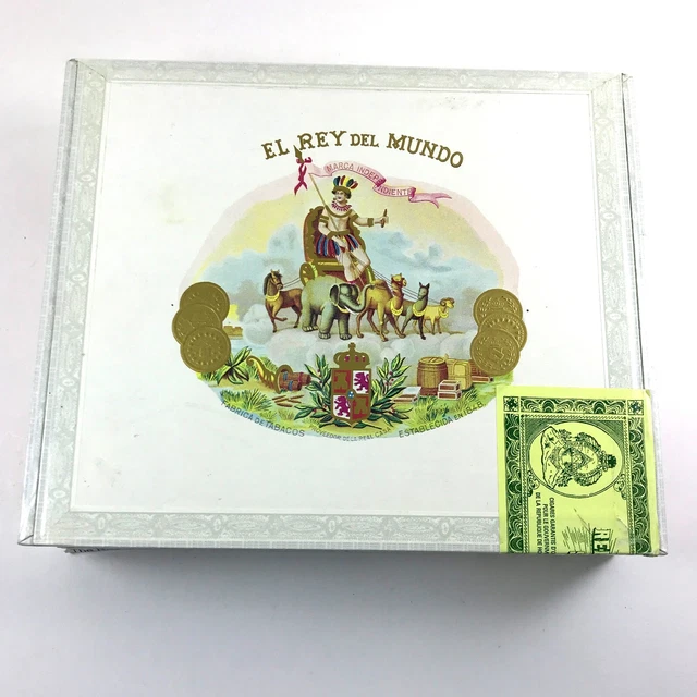 El Rey Del Mundo  Choix Supreme Wooden Cigar Box Empty Colorful Lid