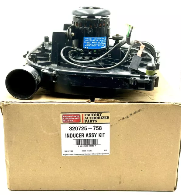 Factory Authorized Parts, Carrier, 320725-758, Draft Inducer, Motor Assembly