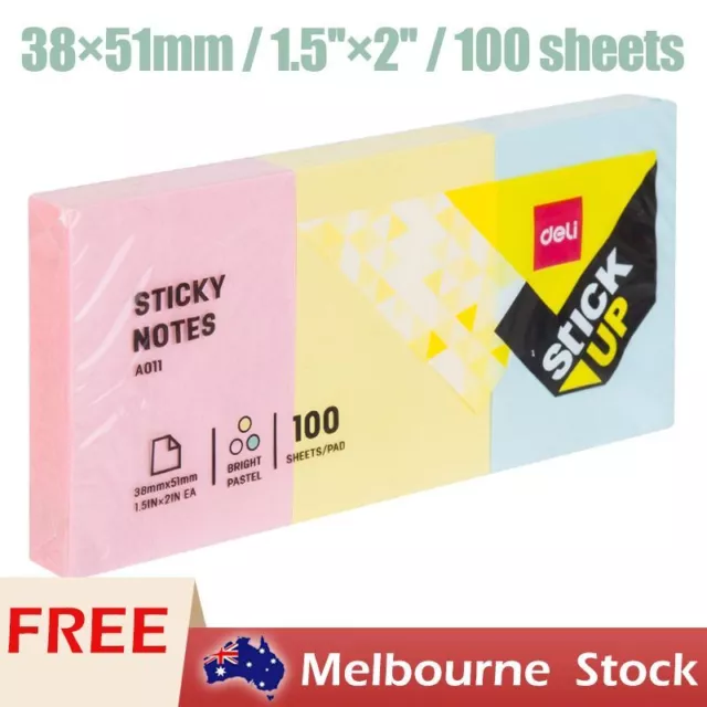 5x Deli Sticky Notes Index Tabs Stickers Adhesive Page Marker Paper Message Memo