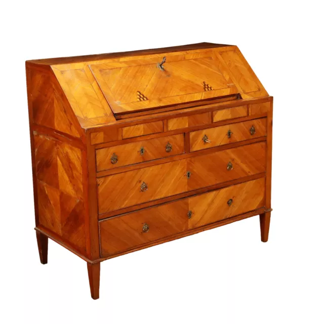 Ribalta Neoclassica Antica 700 Mobile legno ciliegio Cassetti segreti Secretaire