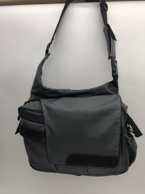 Men Dads “Diaper Dude” Gray Orange Baby Diaper Bag Retail $65.00